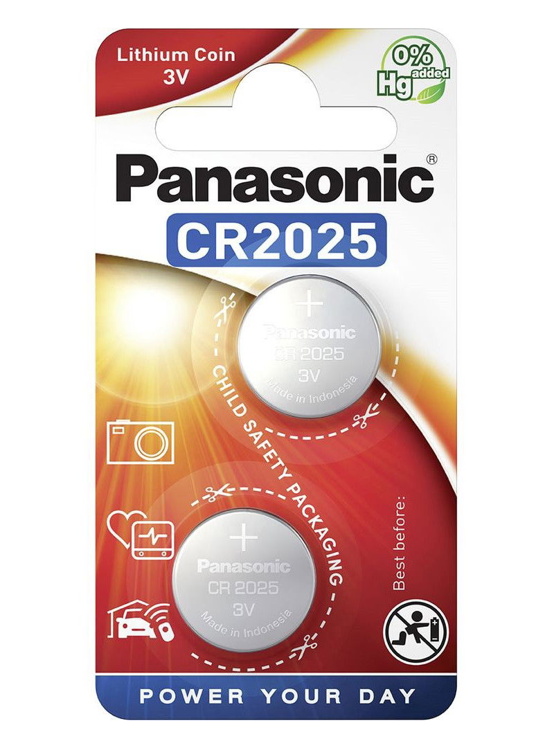 Panasonic CR2025 3V lítium gombelem, 2 db/bliszter termék fő termékképe