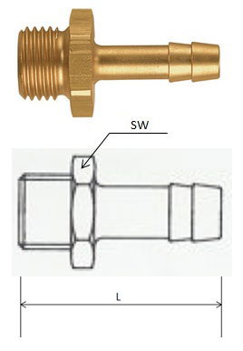 (T126M) G 1/2, 6 mm csatlakozású külső menetes tömlővég termék fő termékképe