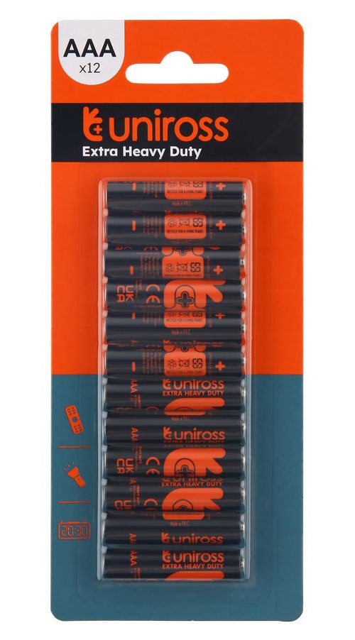 Uniross R03 1.5V szén-cink elem, AAA (micro), 12 db/bliszter termék fő termékképe